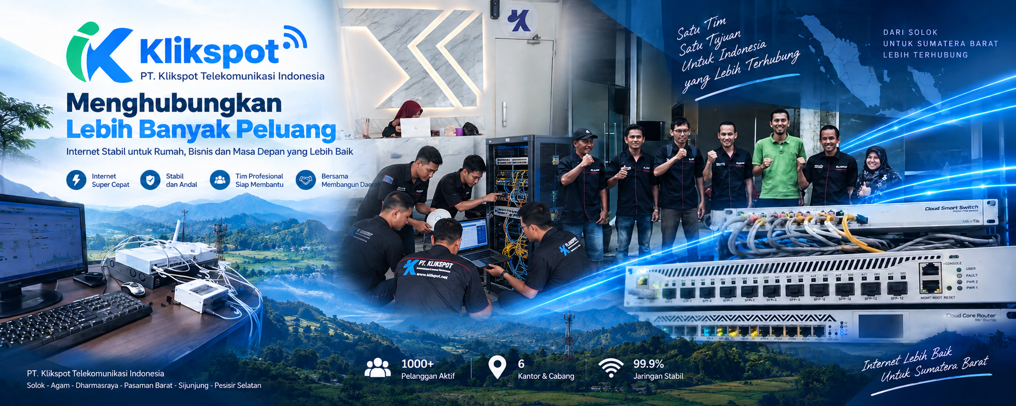 Klikspot - Internet dan jaringan fiber optic Sumatera Barat